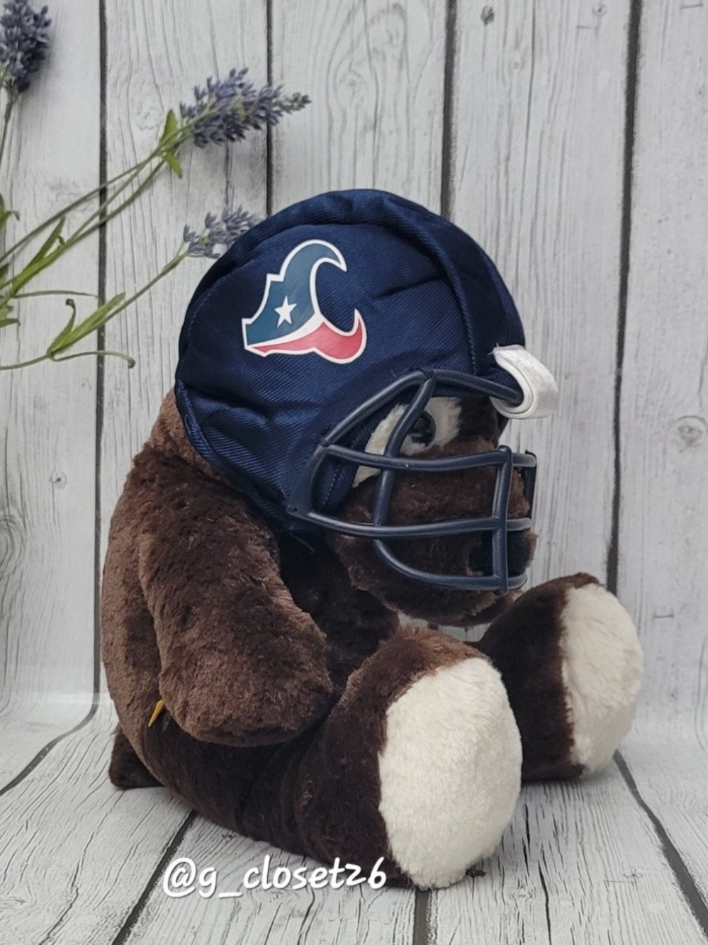Build-A-Bear Plush with Navy Football Texans Logo Helmet